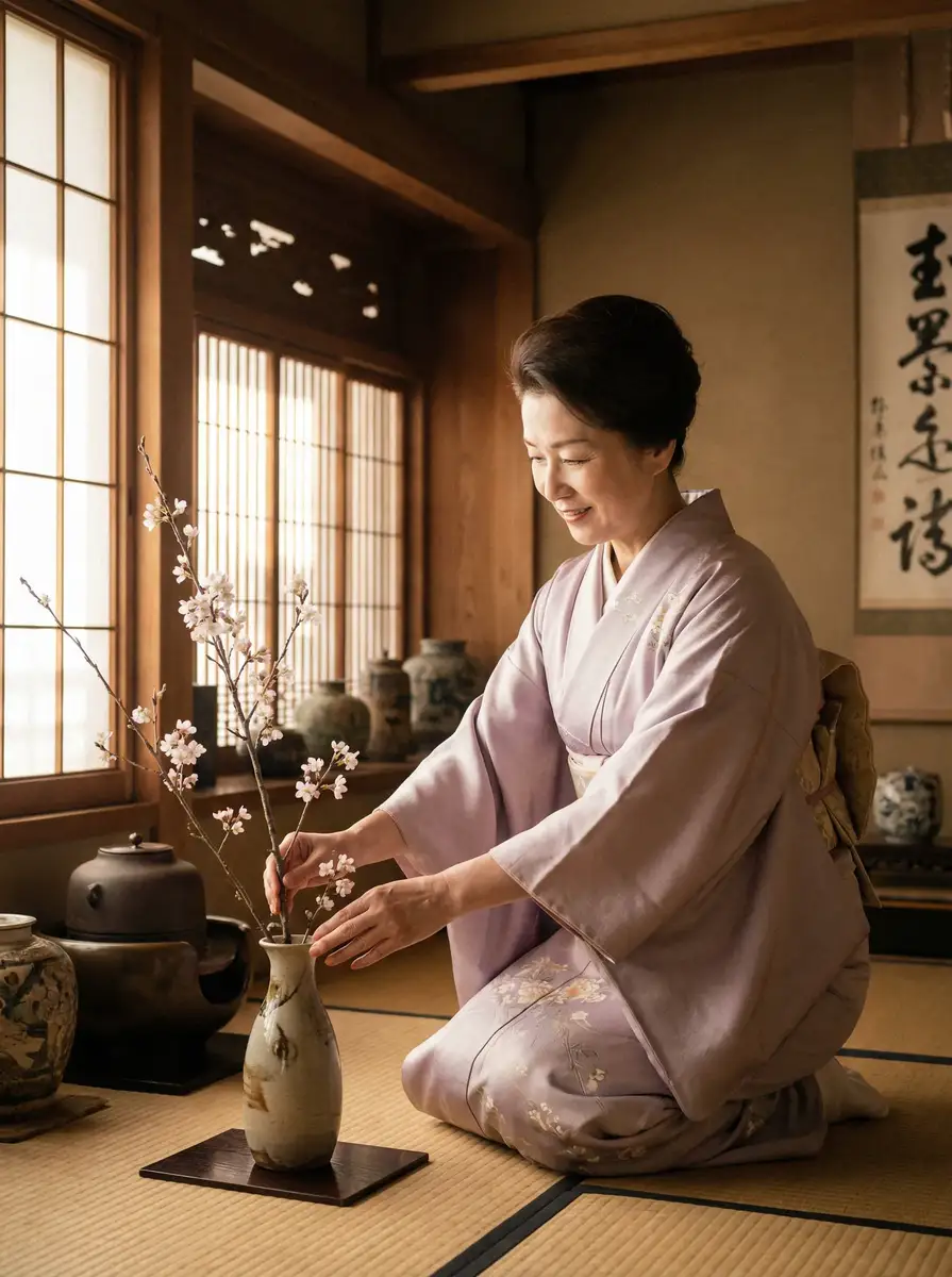 一位优雅的 车震::精品车震影视官方平台~车震在线播放 在和室中插花